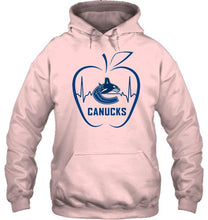Load image into Gallery viewer, Vancouver Canucks heartbeat teacher apple simpson shirt