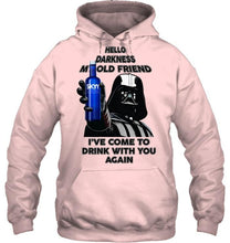 Load image into Gallery viewer, Darth vader loves Skyy Vodka Hello darkness my old friend i've come to drink with you again t shirt
