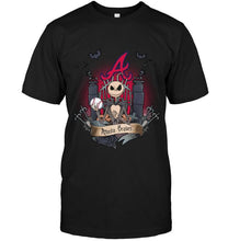Load image into Gallery viewer, Atlanta Braves Jack Skellington shirt