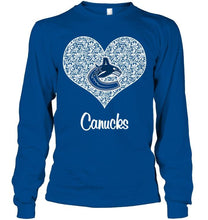 Load image into Gallery viewer, Vancouver Canucks heart floral pattern shirt