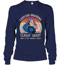 Load image into Gallery viewer, Vancouver Canucks strong grandma classy sassy and a bit smart asy retro art t shirt