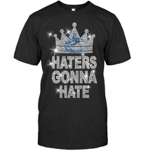 Load image into Gallery viewer, Vancouver Canucks king haters gonna hate crown glitter pattern t shirt
