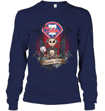 Load image into Gallery viewer, Philadelphia Phillies Jack Skellington shirt