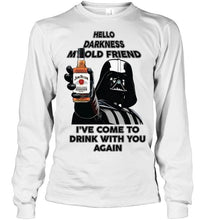 Load image into Gallery viewer, Darth vader loves Jim Beam Bourbon Hello darkness my old friend i've come to drink with you again t shirt