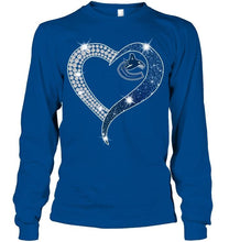 Load image into Gallery viewer, Vancouver Canucks glitter diamond heart shirt