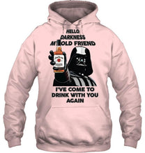 Load image into Gallery viewer, Darth vader loves Jim Beam Bourbon Hello darkness my old friend i've come to drink with you again t shirt