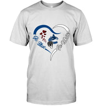Load image into Gallery viewer, Go Blue Go white Vancouver Canucks fan heart shirt