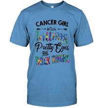 Load image into Gallery viewer, Cancer girl with tattoos pretty eyes and thick thighs Ash T Shirt