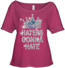 Load image into Gallery viewer, Vancouver Canucks king haters gonna hate crown glitter pattern t shirt