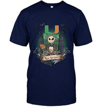 Load image into Gallery viewer, Miami Hurricanes Jack Skellington shirt