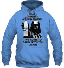 Load image into Gallery viewer, Darth vader loves Grey Goose Vodka Hello darkness my old friend i've come to drink with you again t shirt