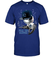 Load image into Gallery viewer, Fear the Vancouver Canucks jack skellington fan shirt