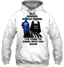 Load image into Gallery viewer, Darth vader loves Skyy Vodka Hello darkness my old friend i've come to drink with you again t shirt