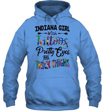 Load image into Gallery viewer, Indiana girl tattoos pretty eyes and thick thighs White T Shirt