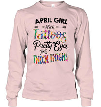 Load image into Gallery viewer, April girl with tattoos pretty eyes and thick thighs Ash T Shirt