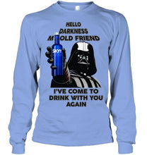 Load image into Gallery viewer, Darth vader loves Skyy Vodka Hello darkness my old friend i've come to drink with you again t shirt