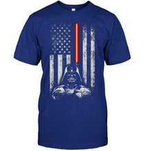 Load image into Gallery viewer, Darth vader star wars american flag t shirt