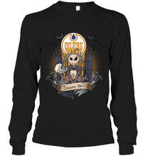 Load image into Gallery viewer, Edmonton Oilers Jack Skellington shirt