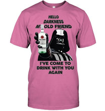 Load image into Gallery viewer, Darth vader loves Bacardi Rum Hello darkness my old friend i've come to drink with you again t shirt