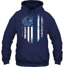 Load image into Gallery viewer, Best Vancouver Canucks dad ever american flag shirt