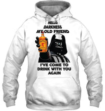 Load image into Gallery viewer, Darth vader loves Fireball Cinnamon Whisky Hello darkness my old friend i've come to drink with you again t shirt
