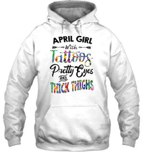 Load image into Gallery viewer, April girl with tattoos pretty eyes and thick thighs Ash T Shirt