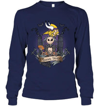Load image into Gallery viewer, Minnesota Vikings Jack Skellington shirt