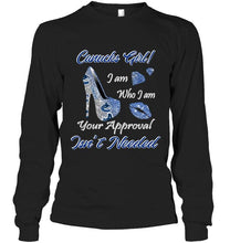Load image into Gallery viewer, Vancouver Canucks girl i am who i am your approval isn't needed high heel lips diamond glitter pattern t shirt