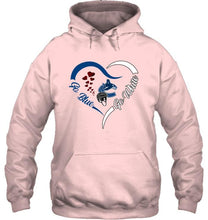 Load image into Gallery viewer, Go Blue Go white Vancouver Canucks fan heart shirt
