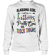 Load image into Gallery viewer, Alabama girl tattoos pretty eyes and thick thighs White T Shirt
