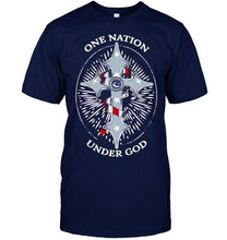 Load image into Gallery viewer, One nation under god Vancouver Canucks jesus cross T Shirt