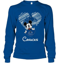 Load image into Gallery viewer, Mickey loves Vancouver Canucks fan shirt