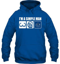 Load image into Gallery viewer, I'm simple man loves bobs beer Vancouver Canucks fan shirt