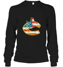 Load image into Gallery viewer, Vancouver Canucks american flag back shirt