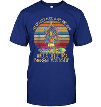 Load image into Gallery viewer, I'm Mostly Peace Love And Light And A Little Go Yoga Tattoo T Shirt