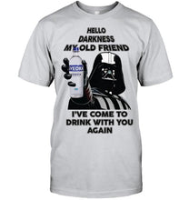 Load image into Gallery viewer, Darth vader loves Svedka Vodka Hello darkness my old friend i've come to drink with you again t shirt