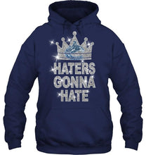 Load image into Gallery viewer, Vancouver Canucks king haters gonna hate crown glitter pattern t shirt
