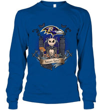 Load image into Gallery viewer, Baltimore Ravens Jack Skellington shirt