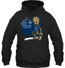 Load image into Gallery viewer, Vancouver Canucks angry baby groot ripped simpson shirt
