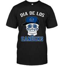 Load image into Gallery viewer, Dia de los Vancouver Canucks sugar skull poco loco shirt