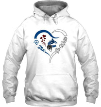 Load image into Gallery viewer, Go Blue Go white Vancouver Canucks fan heart shirt