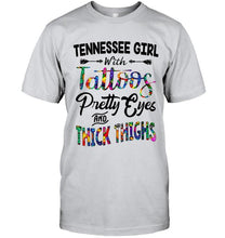 Load image into Gallery viewer, Tennessee girl tattoos pretty eyes and thick thighs White T Shirt