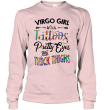 Load image into Gallery viewer, Virgo girl with tattoos pretty eyes and thick thighs Ash T Shirt