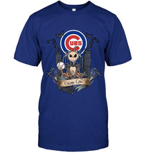 Load image into Gallery viewer, Chicago Cubs Jack Skellington shirt