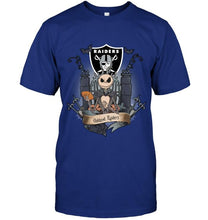 Load image into Gallery viewer, Oakland Raiders Jack Skellington shirt