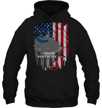 Load image into Gallery viewer, Vancouver Canucks nation american flag ripped shirt