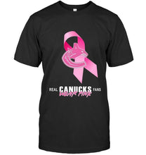 Load image into Gallery viewer, Vancouver Canucks real fans wear pink br east cancer support shirt