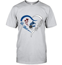Load image into Gallery viewer, Go Blue Go white Vancouver Canucks fan heart shirt