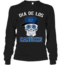 Load image into Gallery viewer, Dia de los Vancouver Canucks sugar skull poco loco shirt