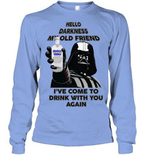 Load image into Gallery viewer, Darth vader loves Absolut Vodka Hello darkness my old friend i've come to drink with you again t shirt